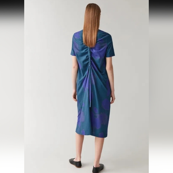 COS Dresses & Skirts - COS Drawstring Organic Cotton T-Shirt Midi Dress Blue L